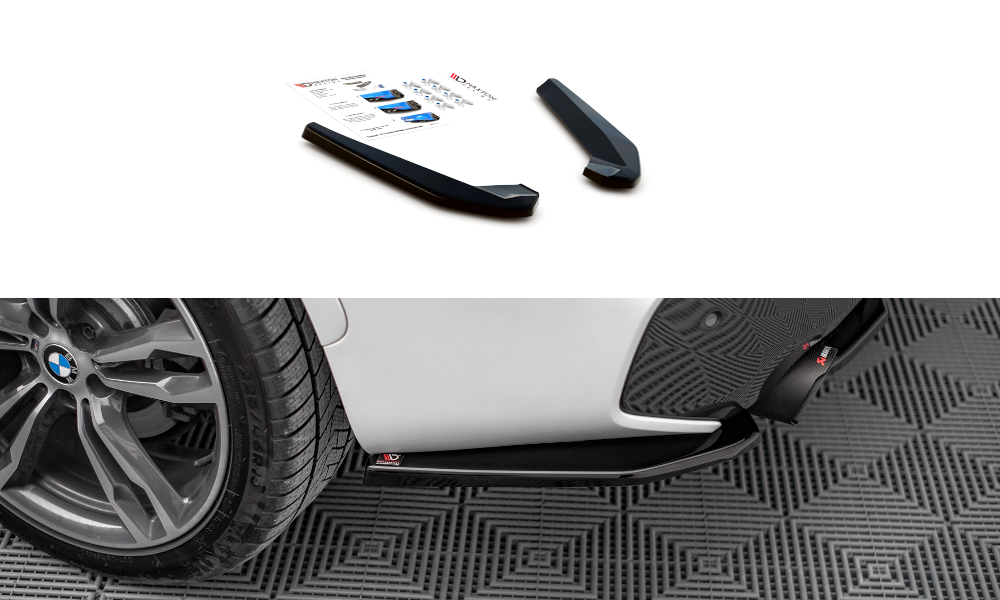 Street+ Heck Ansatz Flaps passend für BMW X1 M-Paket F48 / F48 FL schwarz Hochglanz