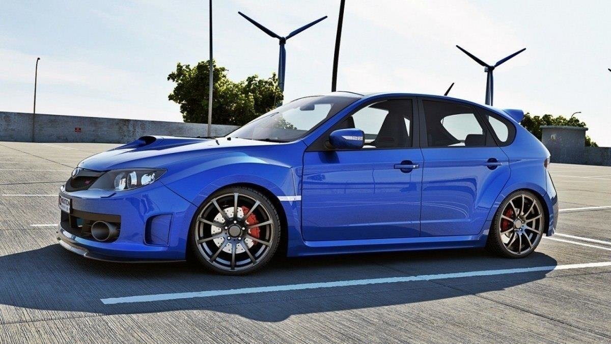 Street+ Spoilerlippe Front Ansatz V.1 passend für Subaru Impreza WRX STI Mk3 schwarz Hochglanz