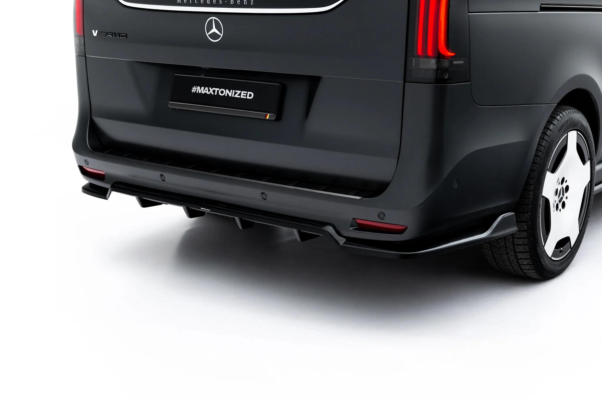 Street+ Mittlerer Diffusor RACE passend für Mercedes-Benz V AMG-Line W447 Facelift 2 schwarz Hochglanz