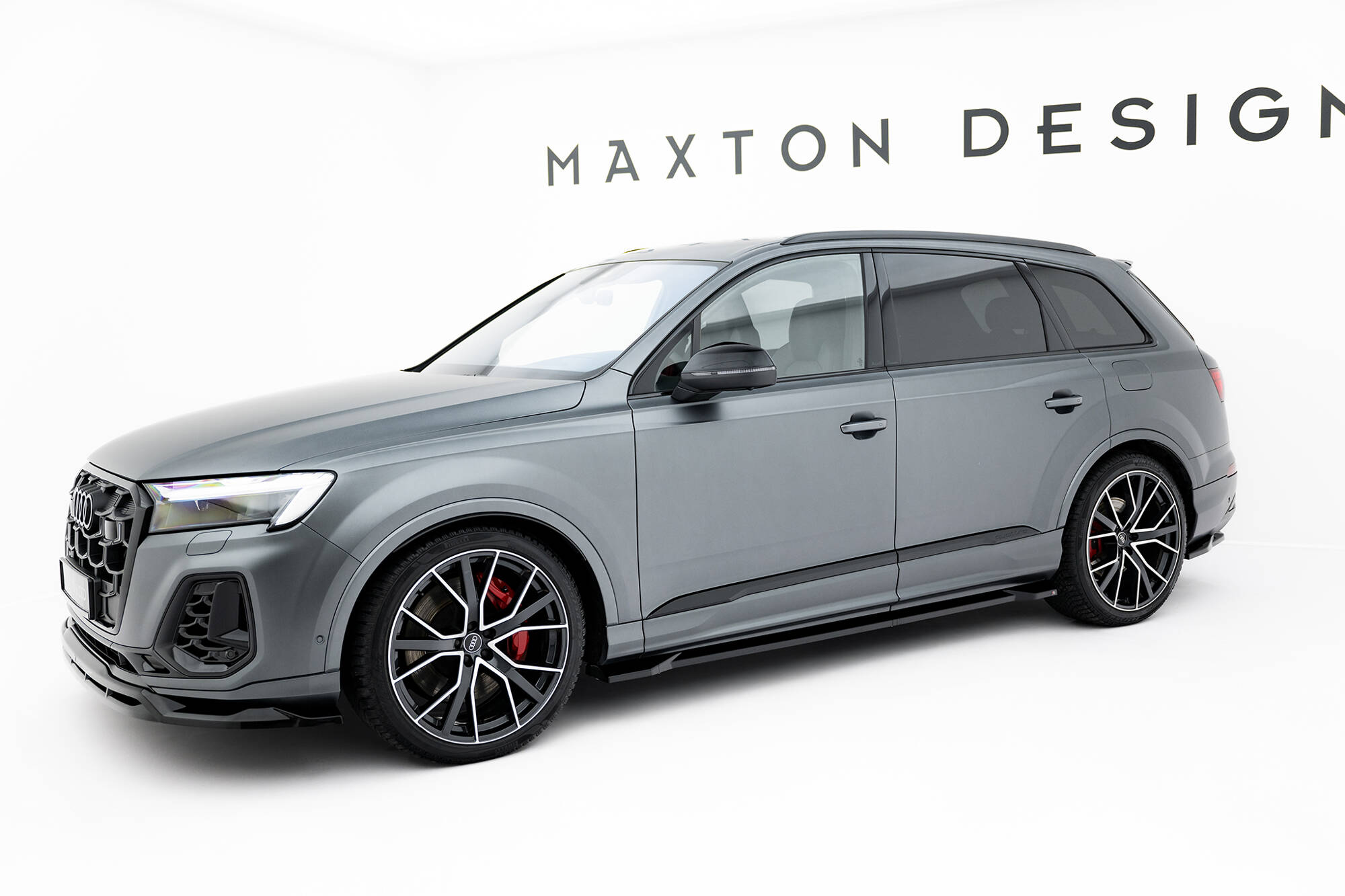 Street+ Seitenschweller Leisten passend für Audi Q7 S-Line / SQ7 Mk2 FL 2 schwarz Hochglanz