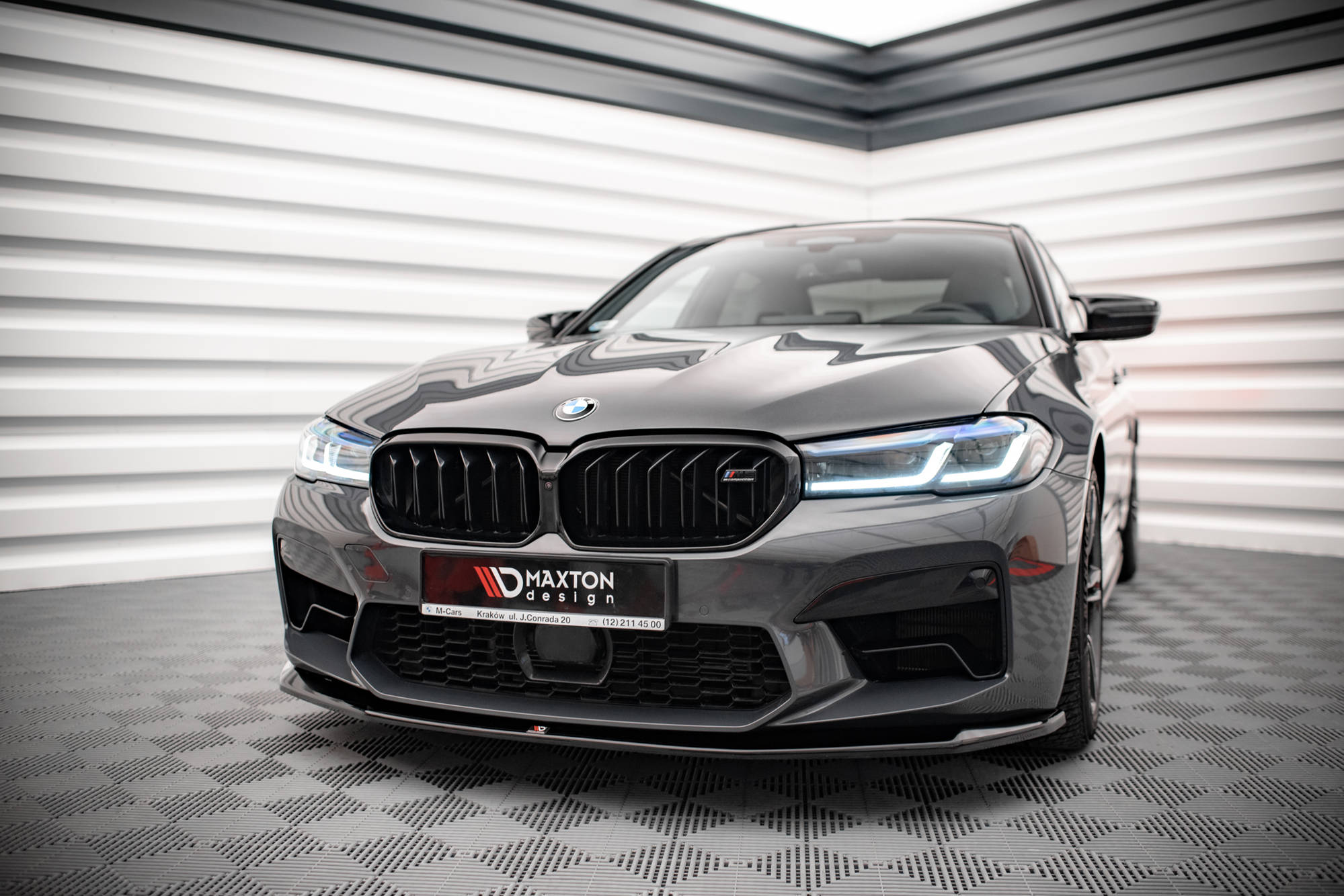 Street+ Spoilerlippe Front Ansatz V.3 passend für BMW M5 F90 FL schwarz Hochglanz