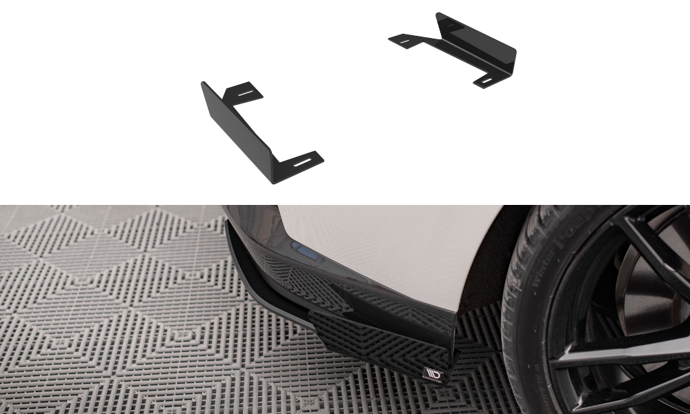Hintere Seiten Flaps passend für BMW 2 Coupe M-Paket G42 schwarz Hochglanz