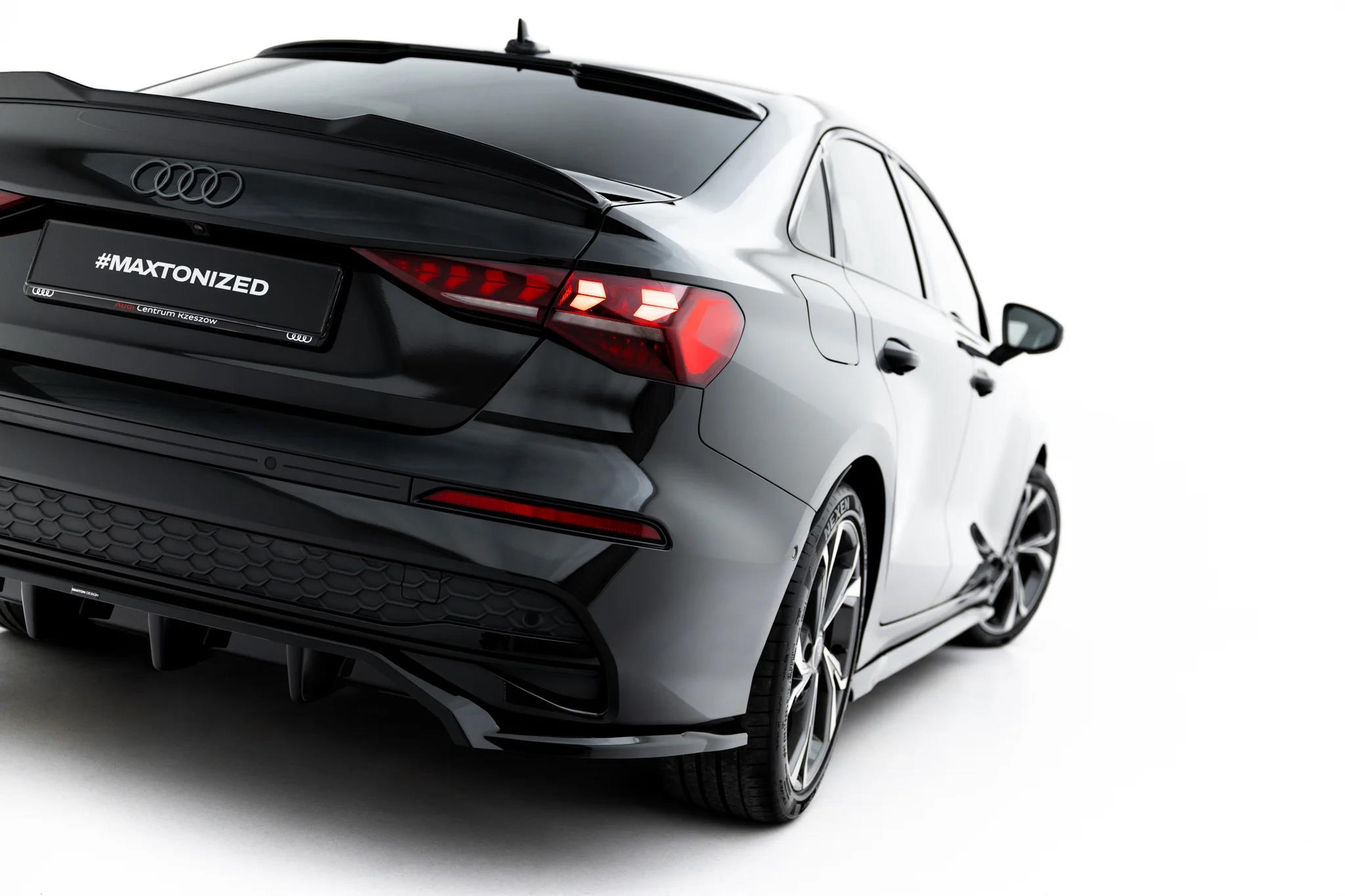 Street+ Mittlerer Diffusor RACE passend für Audi A3 Limousine 8Y Facelift schwarz Hochglanz