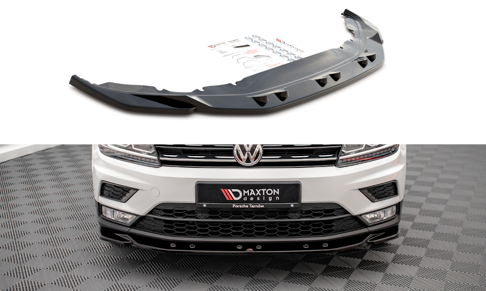 Street+ Spoilerlippe Front Ansatz passend für VW Tiguan Mk2 schwarz Hochglanz