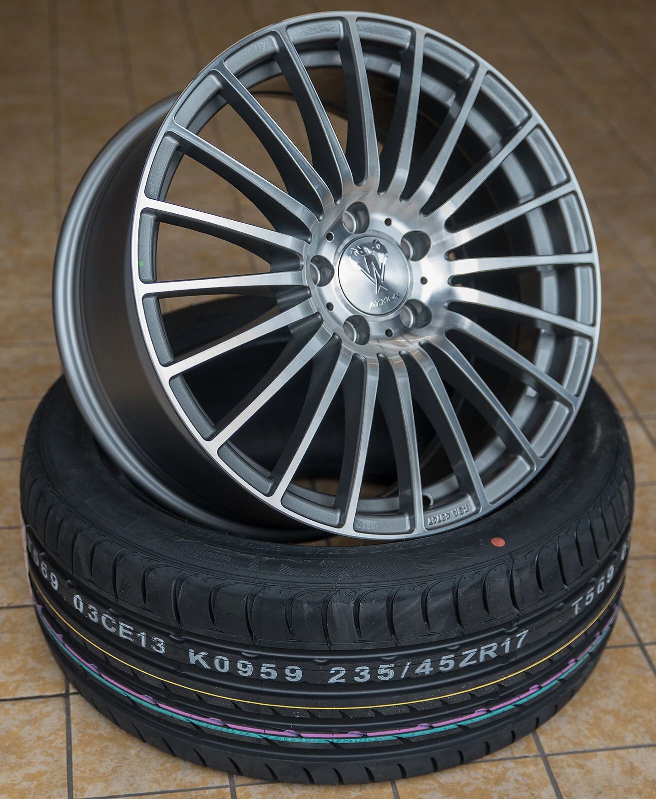 18 Zoll Axxion AX5 Felgen et45 5x112 für Audi A3 S3 RS3 AMG GTI R32 R Grau Alu