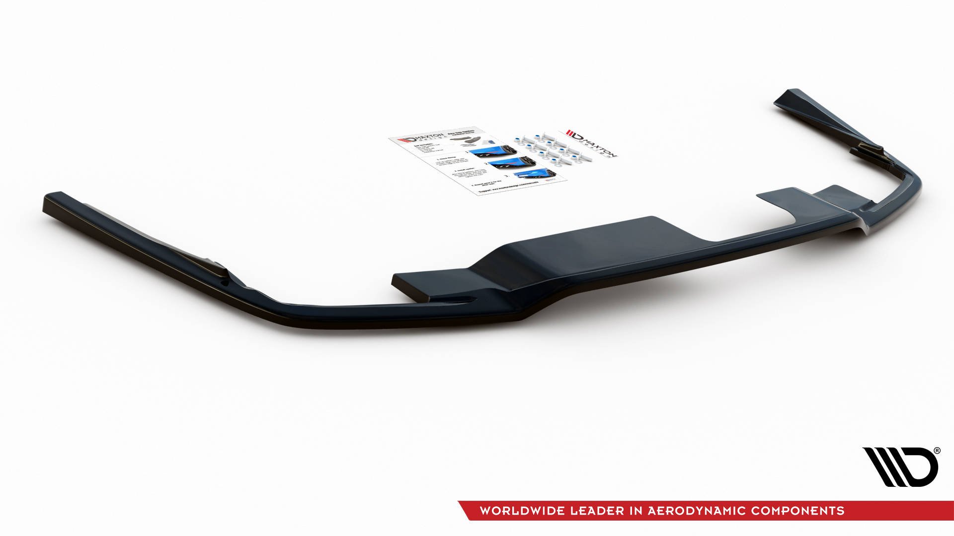 Street+ Mittlerer Diffusor Heck Ansatz passend für Volvo S60/V60 R-Design Mk3 schwarz Hochglanz