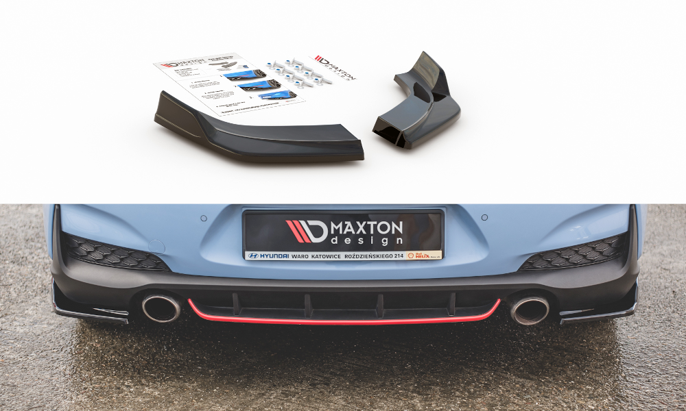 Heck Ansatz Flaps Diffusor V.3 für Hyundai I30 N Mk3 Hatchback schwarz Hochglanz
