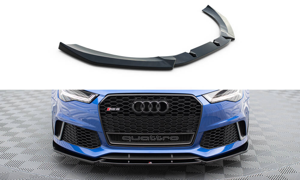 Street+ Spoilerlippe Front Ansatz V.4 passend für Audi RS6 C7 / C7 FL schwarz Hochglanz