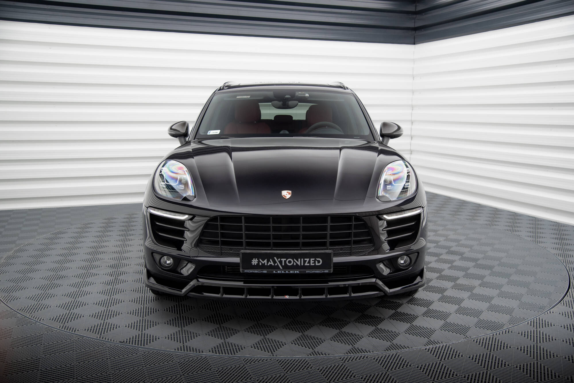 Street+ Spoilerlippe Front Ansatz V.3 passend für Porsche Macan Mk1 schwarz Hochglanz