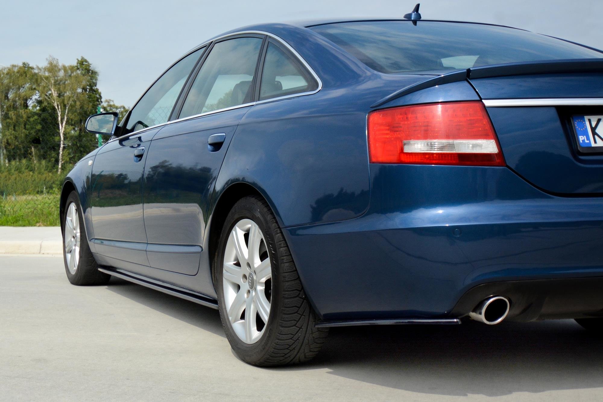 Street+ Seitenschweller Leisten passend für Audi A6 S-Line C6 / C6 FL schwarz Hochglanz