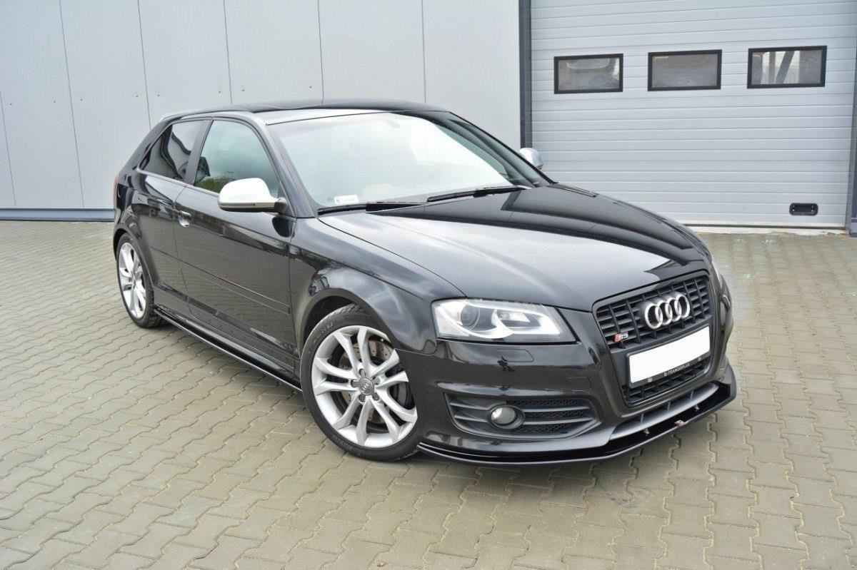 Street+ Spoilerlippe Front Ansatz V.2 passend für Audi S3 8P FL schwarz Hochglanz