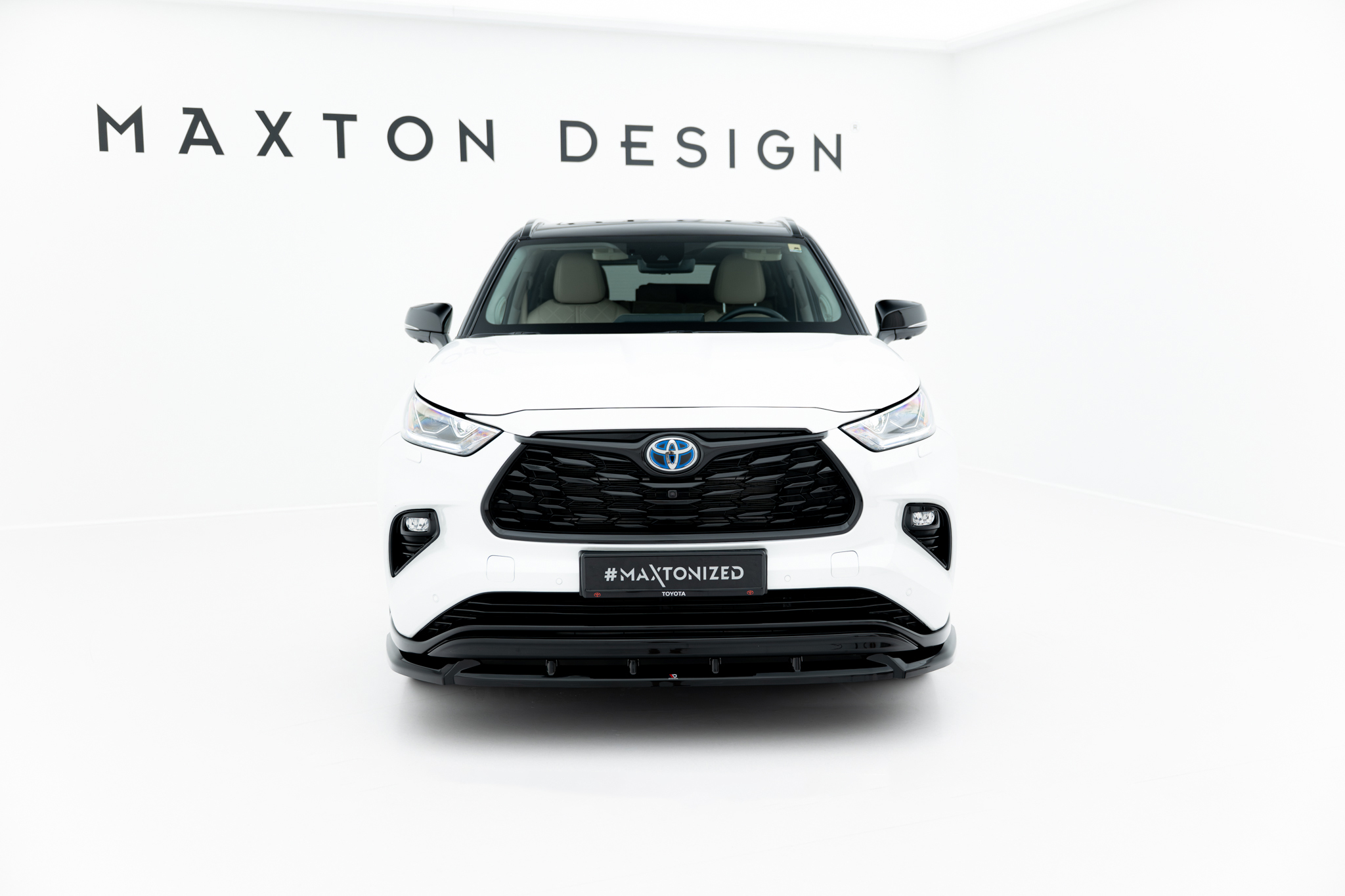 Street+ Spoilerlippe Front Ansatz V.2 passend für Toyota Highlander Mk4 schwarz Hochglanz
