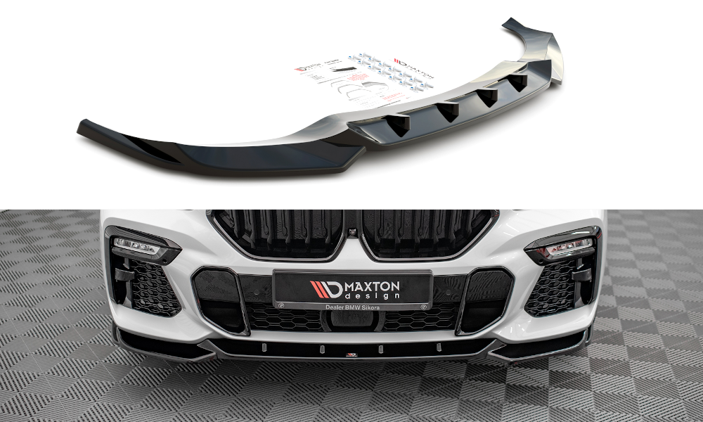 Street+ Spoilerlippe Front Ansatz V.1 passend für BMW X6 M-Paket G06 schwarz Hochglanz