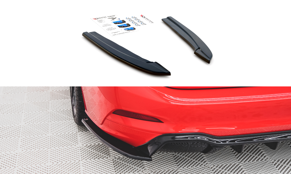 Street+ Heck Ansatz Flaps V.3 passend für Ford Focus ST-Line Kombi Mk4 schwarz Hochglanz