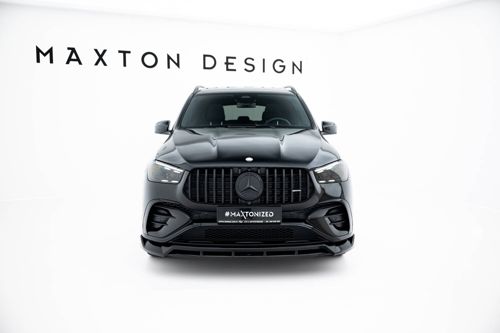 Street+ Spoilerlippe Front Ansatz passend für Mercedes-AMG GLE 53 / AMG-Line SUV / Coupe W167 FL / C167 FL schwarz Hochglanz