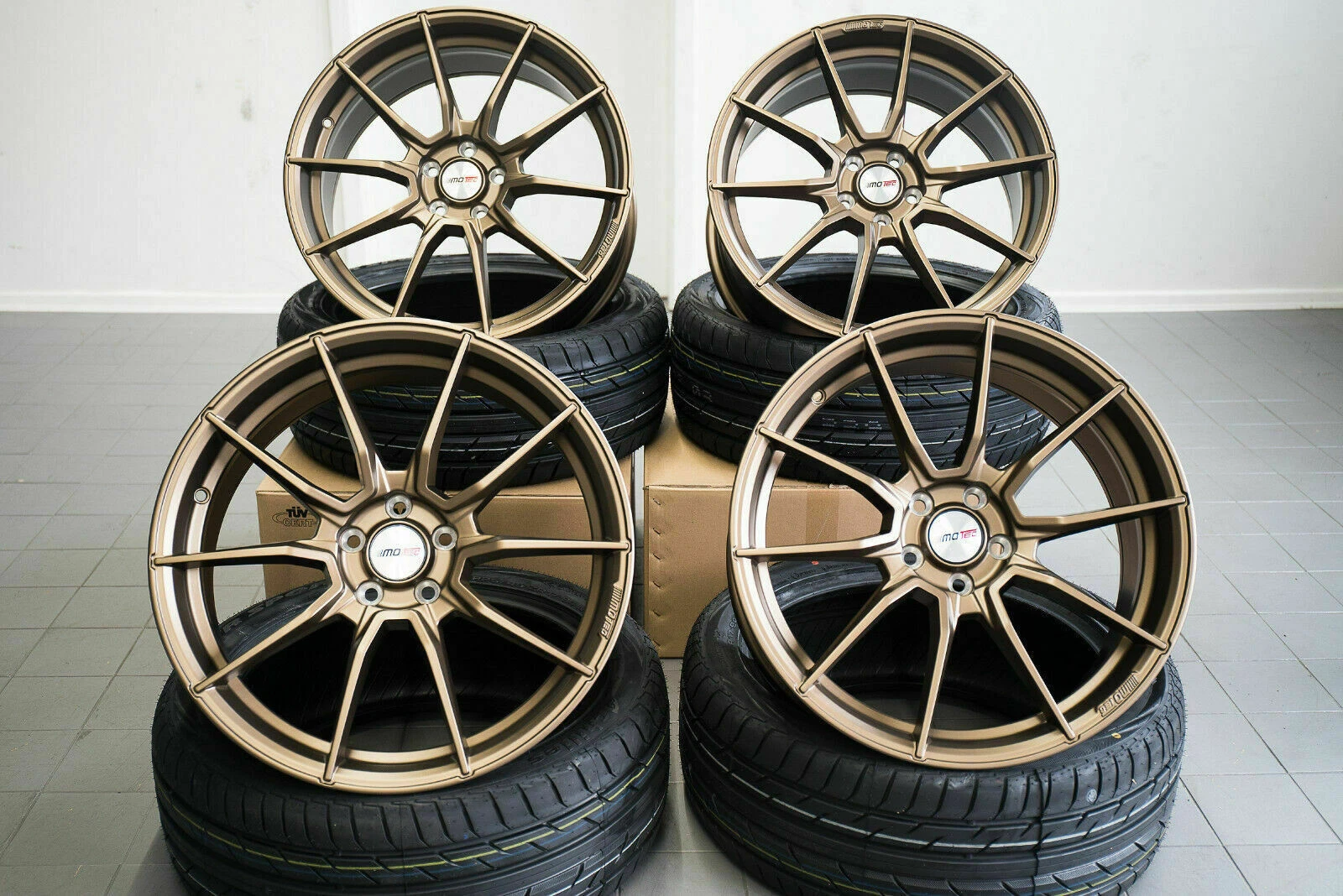 17 Zoll Motec Ultralight MCR2 Alu Felgen 4x98 für Fiat 500 Abarth 312 Bronze
