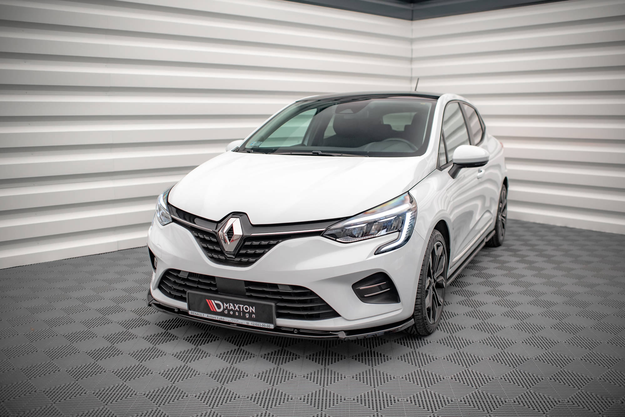 Street+ Spoilerlippe Front Ansatz V.2 passend für Renault Clio Mk5 schwarz Hochglanz