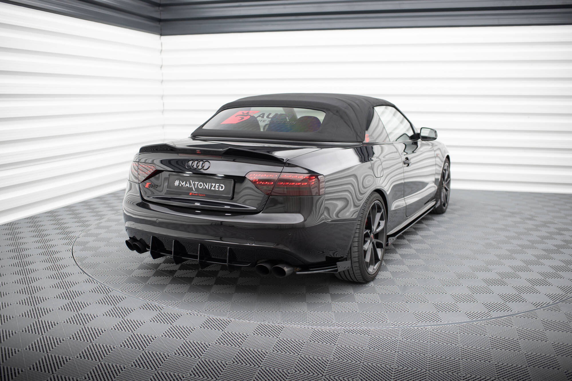 Street Pro Heck Ansatz Flaps passend für Audi S5 / A5 S-Line Coupe / Cabriolet 8T schwarz Hochglanz