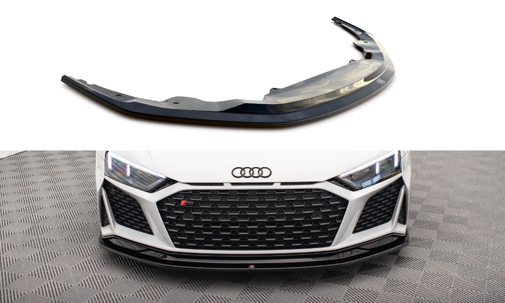 Street+ Spoilerlippe Front Ansatz V.2 passend für Audi R8 Mk2 FL schwarz Hochglanz