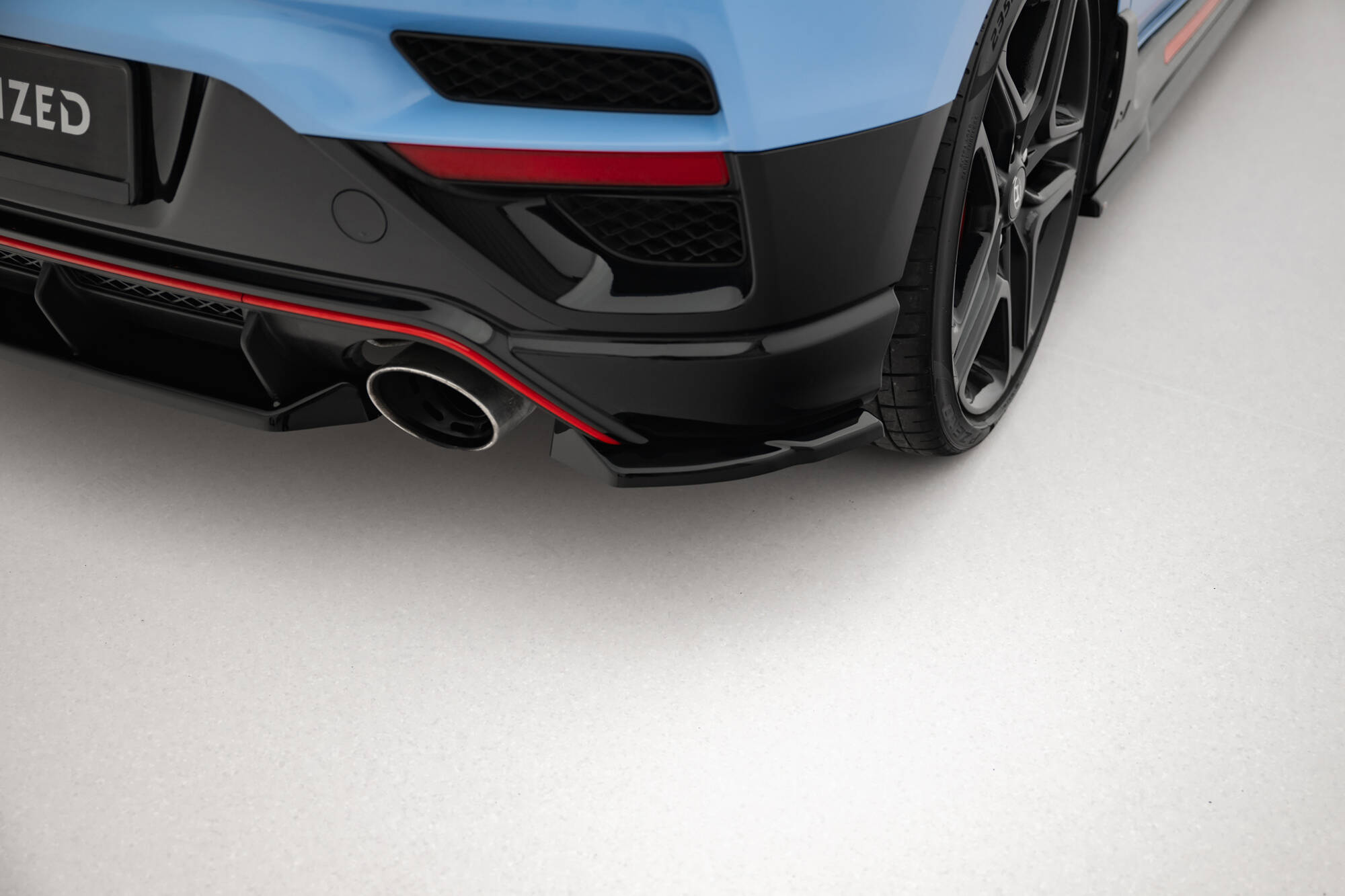 Street+ Heck Ansatz Flaps passend für Hyundai Veloster N Mk2 schwarz Hochglanz