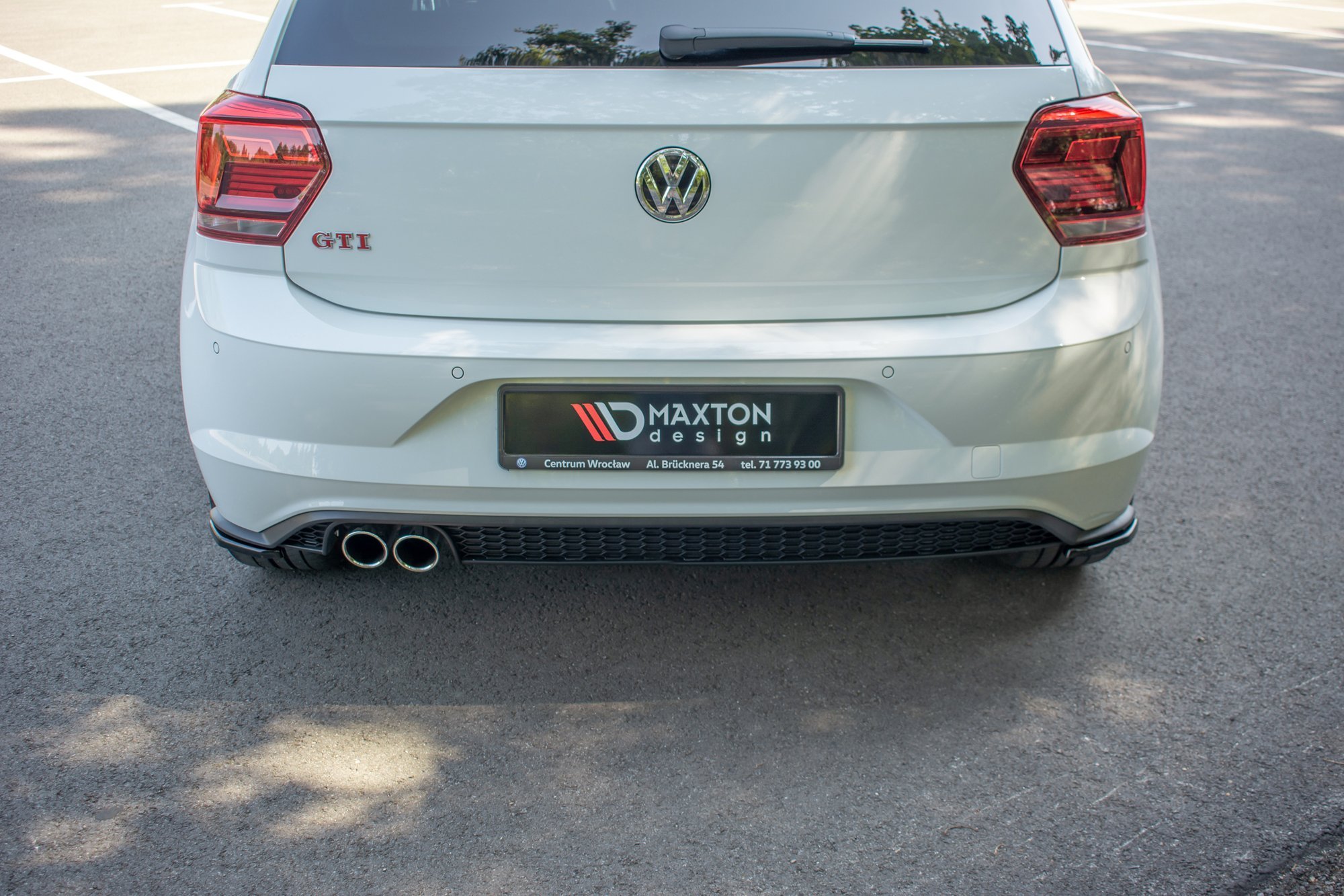 Heck Ansatz Flaps Diffusor für VW Polo GTI Mk6 schwarz Hochglanz