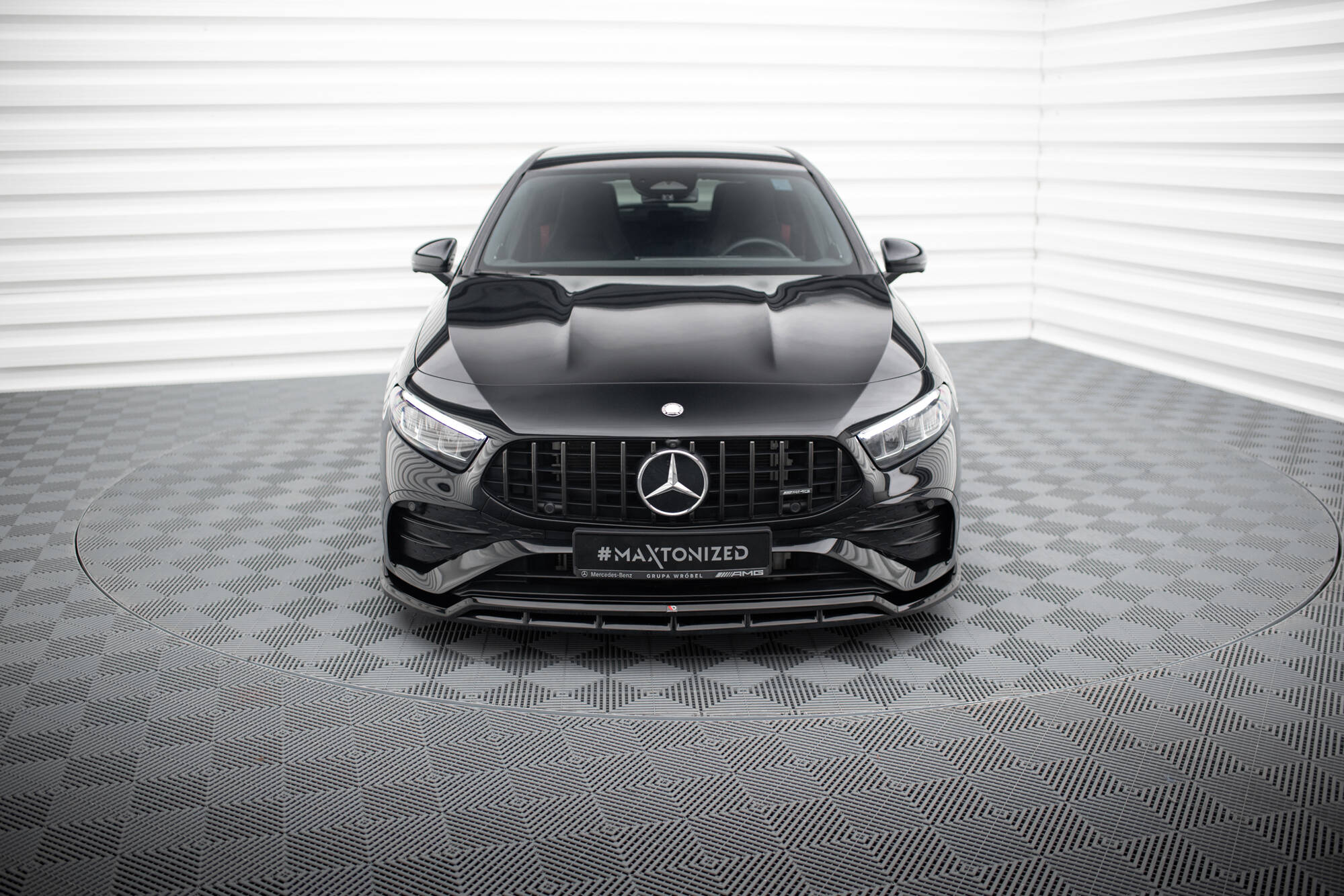 Street+ Spoilerlippe Front Ansatz passend für Mercedes-AMG A35 / A AMG-Line W177 FL schwarz Hochglanz