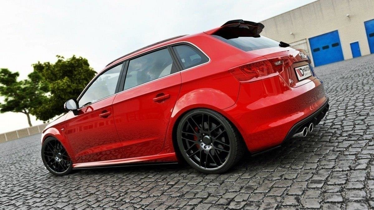Street+ Seitenschweller Leisten V.1 passend für Audi S3 / A3 S-Line Sportback 8V / 8V FL schwarz Hochglanz