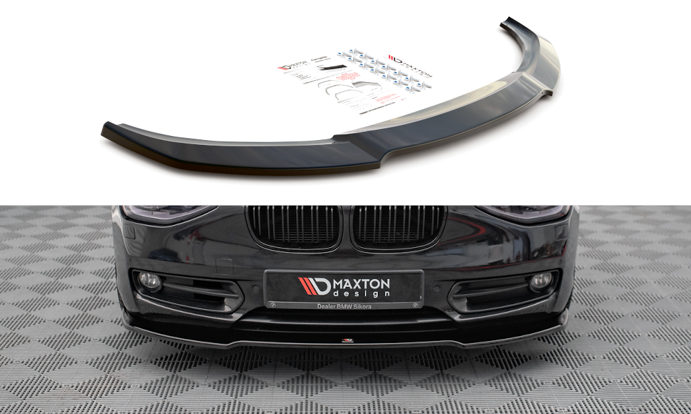 Street+ Spoilerlippe Front Ansatz V.1 passend für BMW 1er F20 schwarz Hochglanz