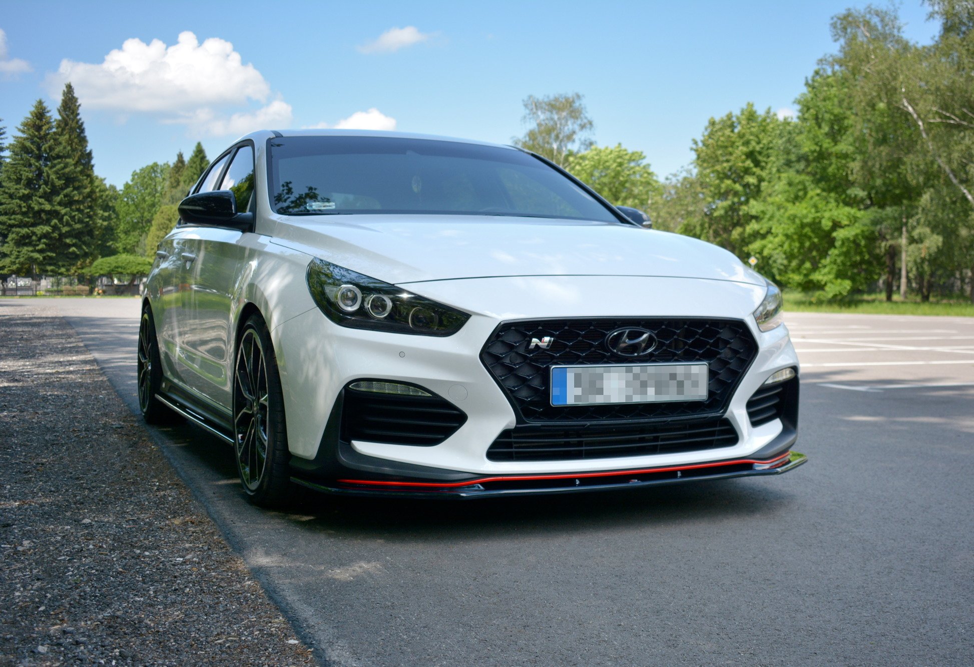 Street+ Spoilerlippe Front Ansatz V.1 passend für Hyundai I30 Mk3 N schwarz Hochglanz
