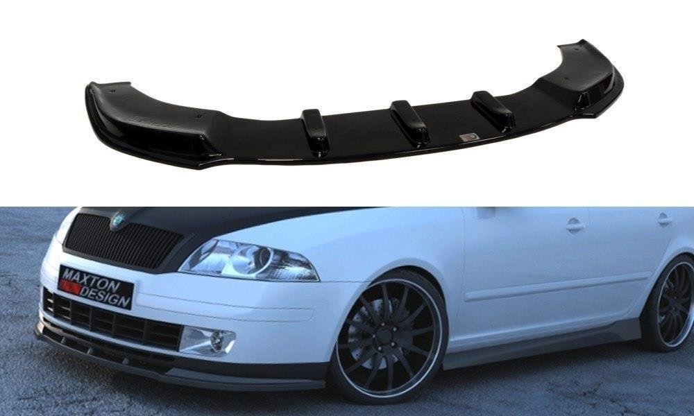 Street+ Spoilerlippe Front Ansatz passend für Skoda Octavia Mk2 schwarz Hochglanz