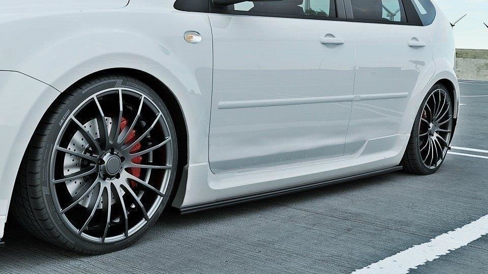 Street+ Seitenschweller Leisten passend für Ford Focus ST Mk2 schwarz Hochglanz