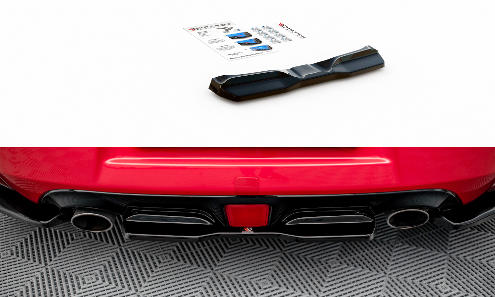 Street+ Mittlerer Diffusor Heck Ansatz V.2 passend für Nissan 370Z schwarz Hochglanz
