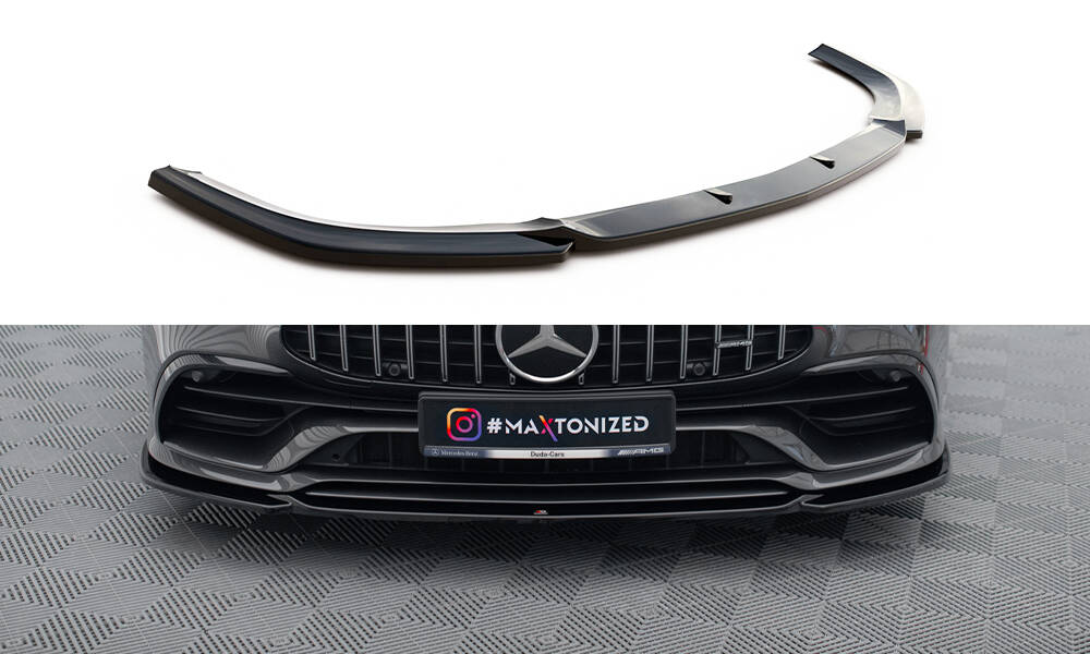 Street+ Spoilerlippe Front Ansatz V.1 passend für Mercedes-AMG GT 53 4-Door Coupe X290 schwarz Hochglanz