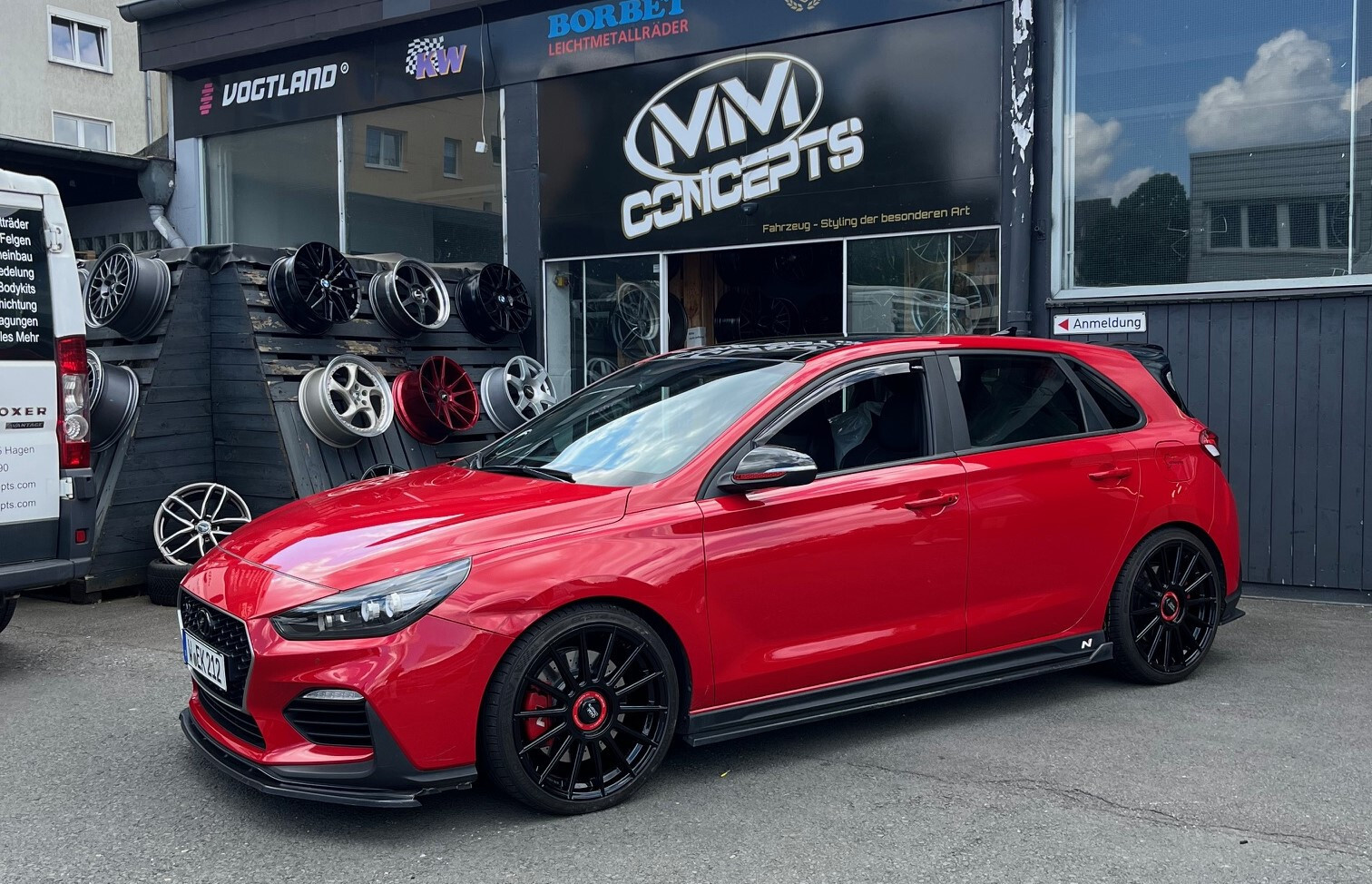 18 zoll MM04 Felgen 5x114,3 Schwarz für Hyundai I30N Performance Kia Proceed GT
