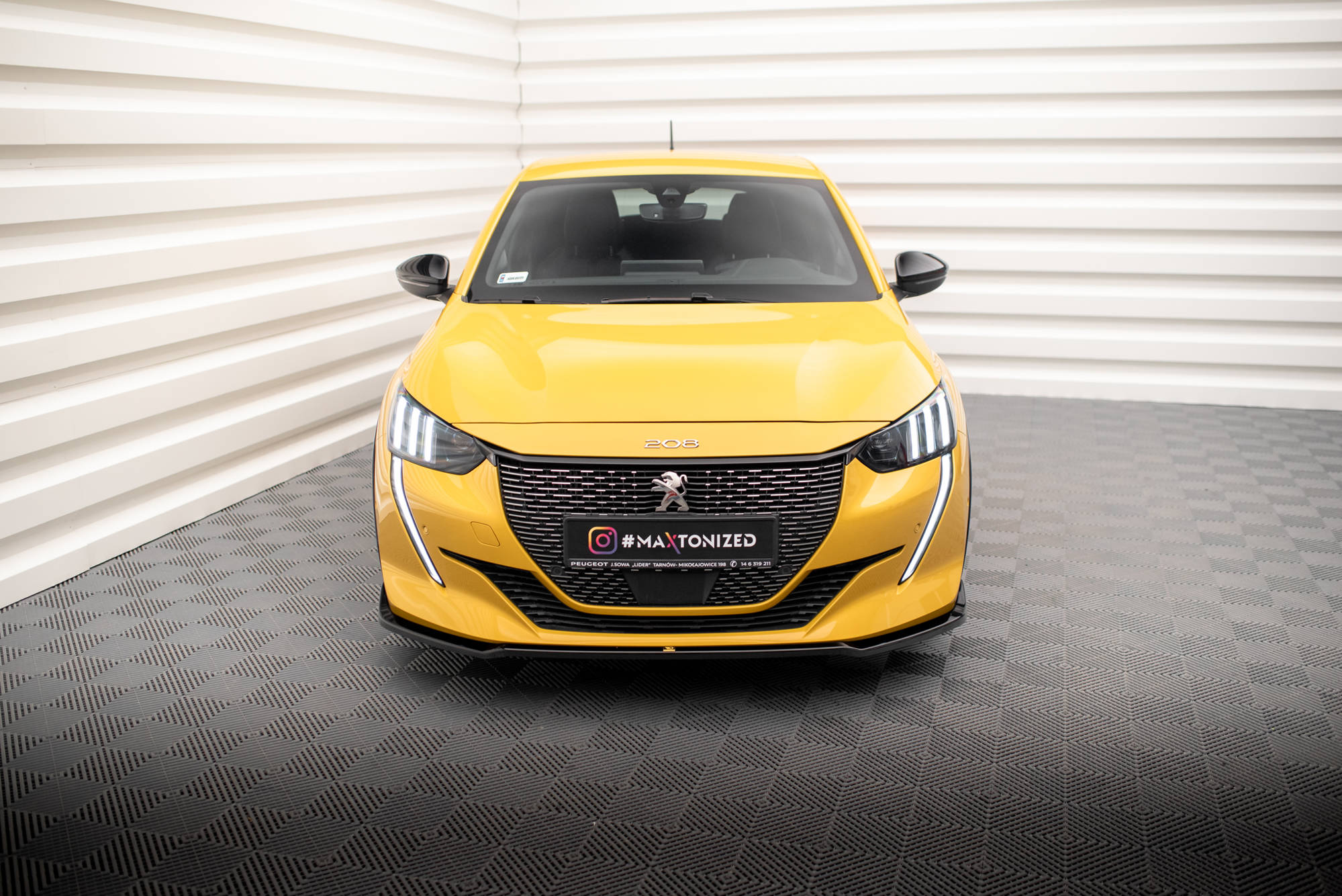 Street+ Spoilerlippe Front Ansatz V.2 passend für Peugeot 208 GT Mk2 schwarz Hochglanz