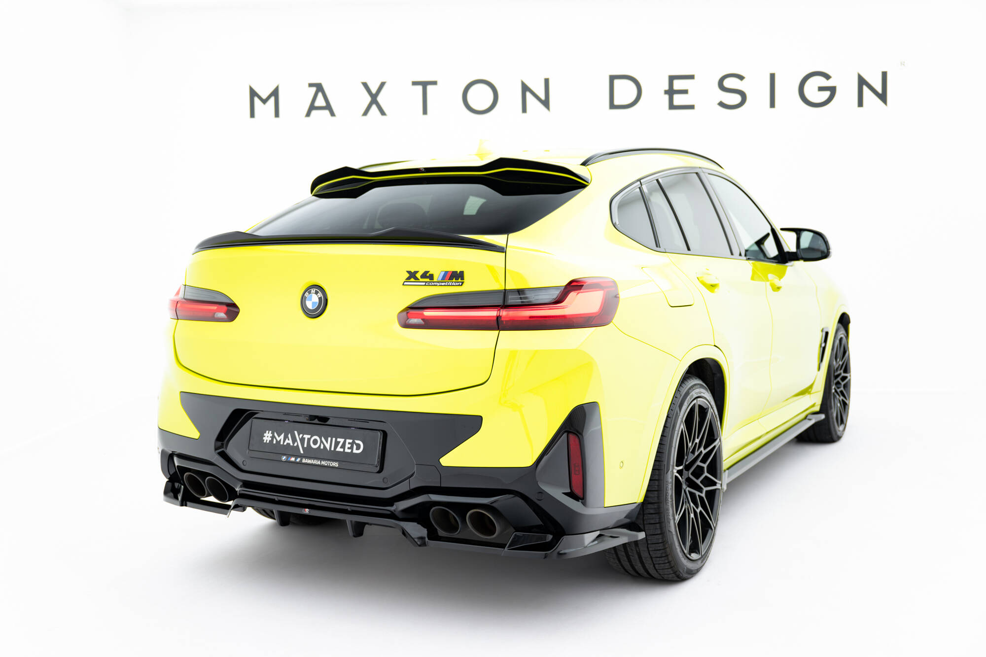 Unten Heck Spoiler Aufsatz Abrisskante 3D passend für BMW X4 M F98 FL schwarz Hochglanz
