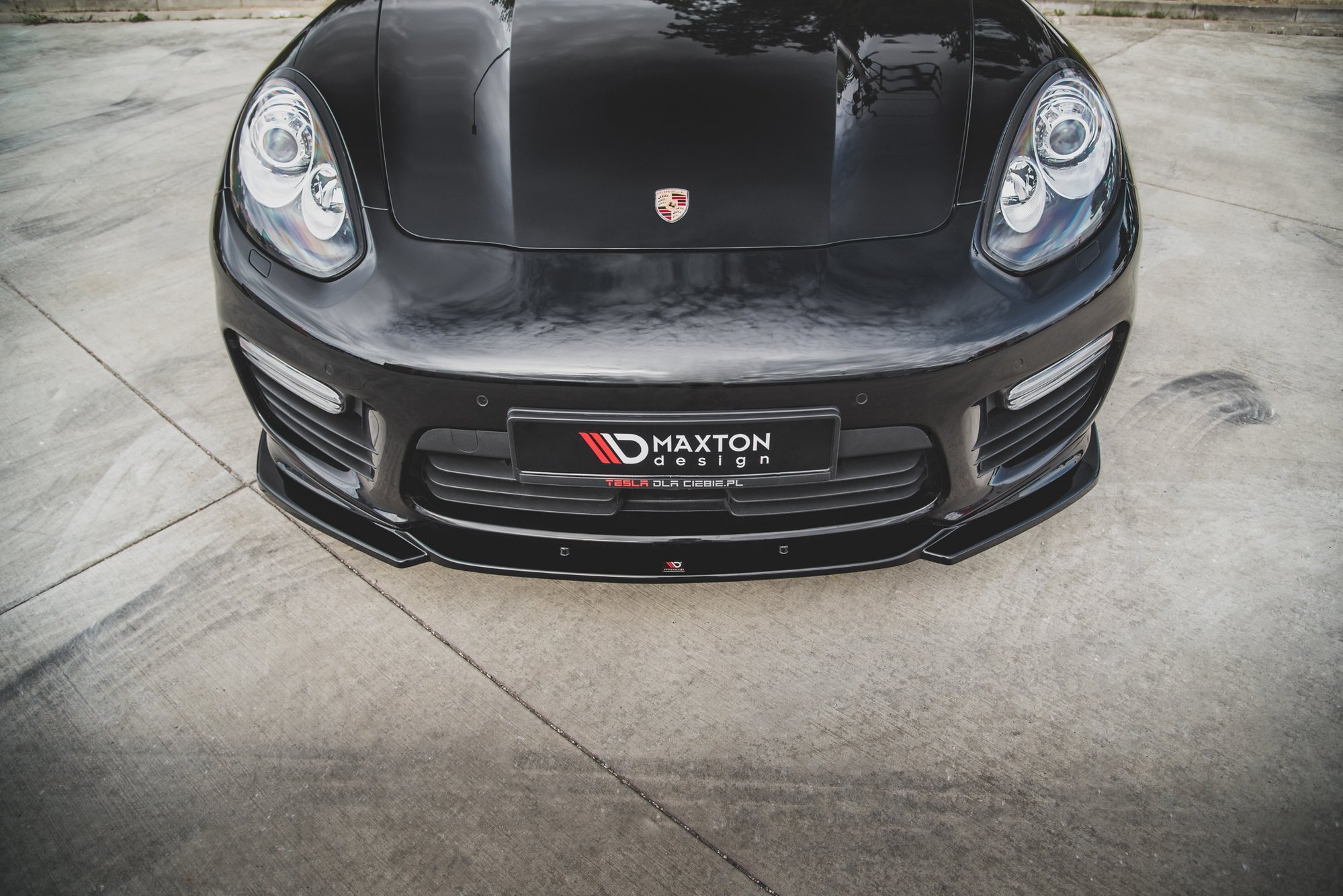 Street+ Spoilerlippe Front Ansatz V.2 passend für Porsche Panamera Turbo 970 FL schwarz Hochglanz