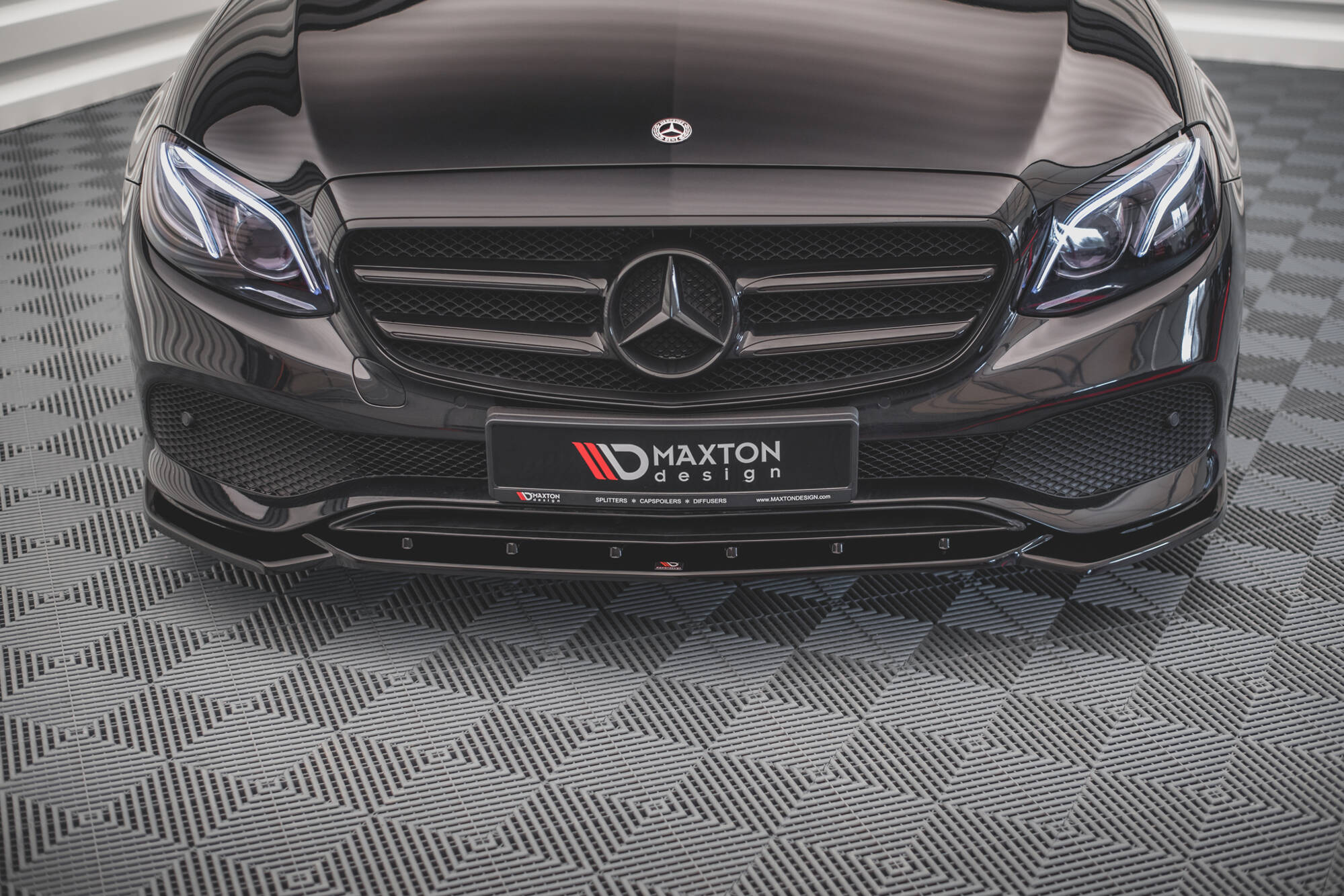 Street+ Spoilerlippe Front Ansatz passend für Mercedes E W213 schwarz Hochglanz