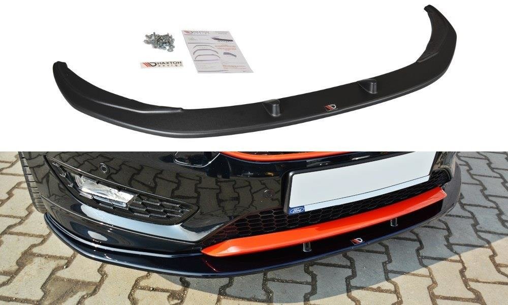 Street+ Spoilerlippe Front Ansatz V.1 passend für Ford Focus ST-Line Mk3 FL schwarz Hochglanz