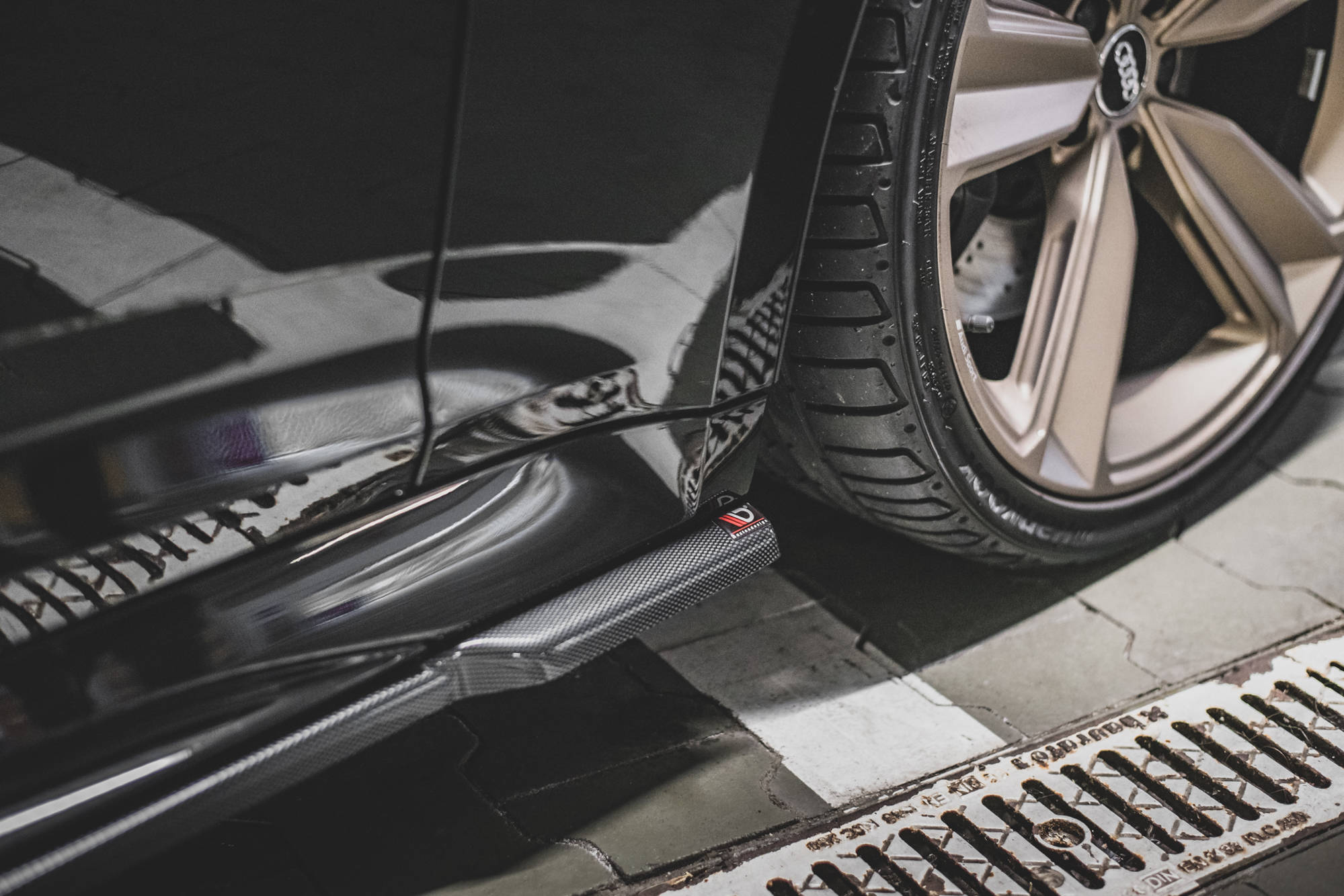 Street+ Seitenschweller Leisten passend für Audi RS5 Sportback F5 FL schwarz Hochglanz