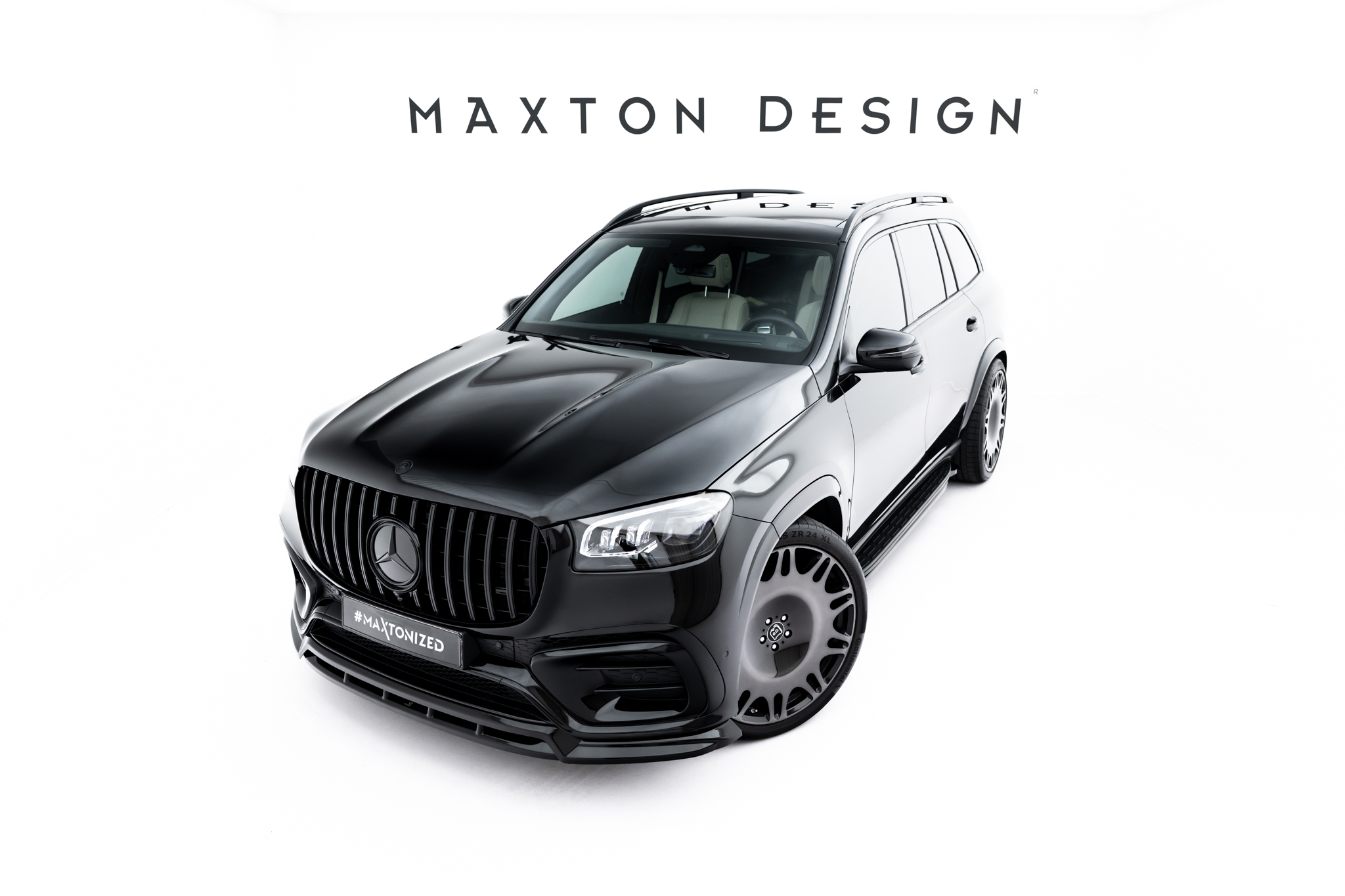 Street+ Spoilerlippe Front Ansatz passend für Mercedes GLS AMG-Line X167 FL schwarz Hochglanz