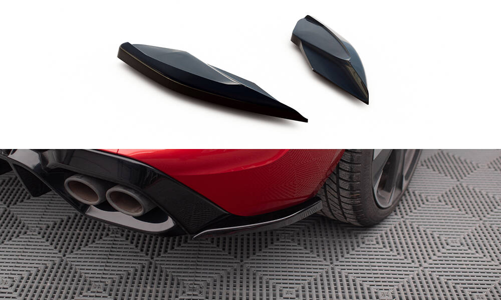 Diffusor Flaps V.2 passend für CUPRA Leon Hatchback Mk1 schwarz Hochglanz