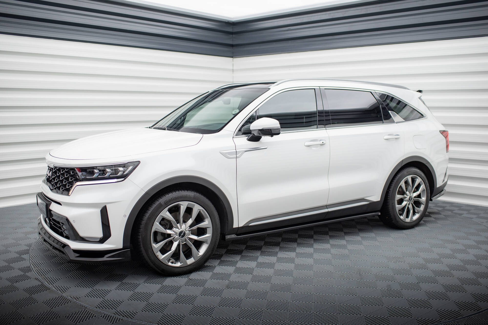 Street+ Seitenschweller Leisten passend für Kia Sorento Mk4 schwarz Hochglanz