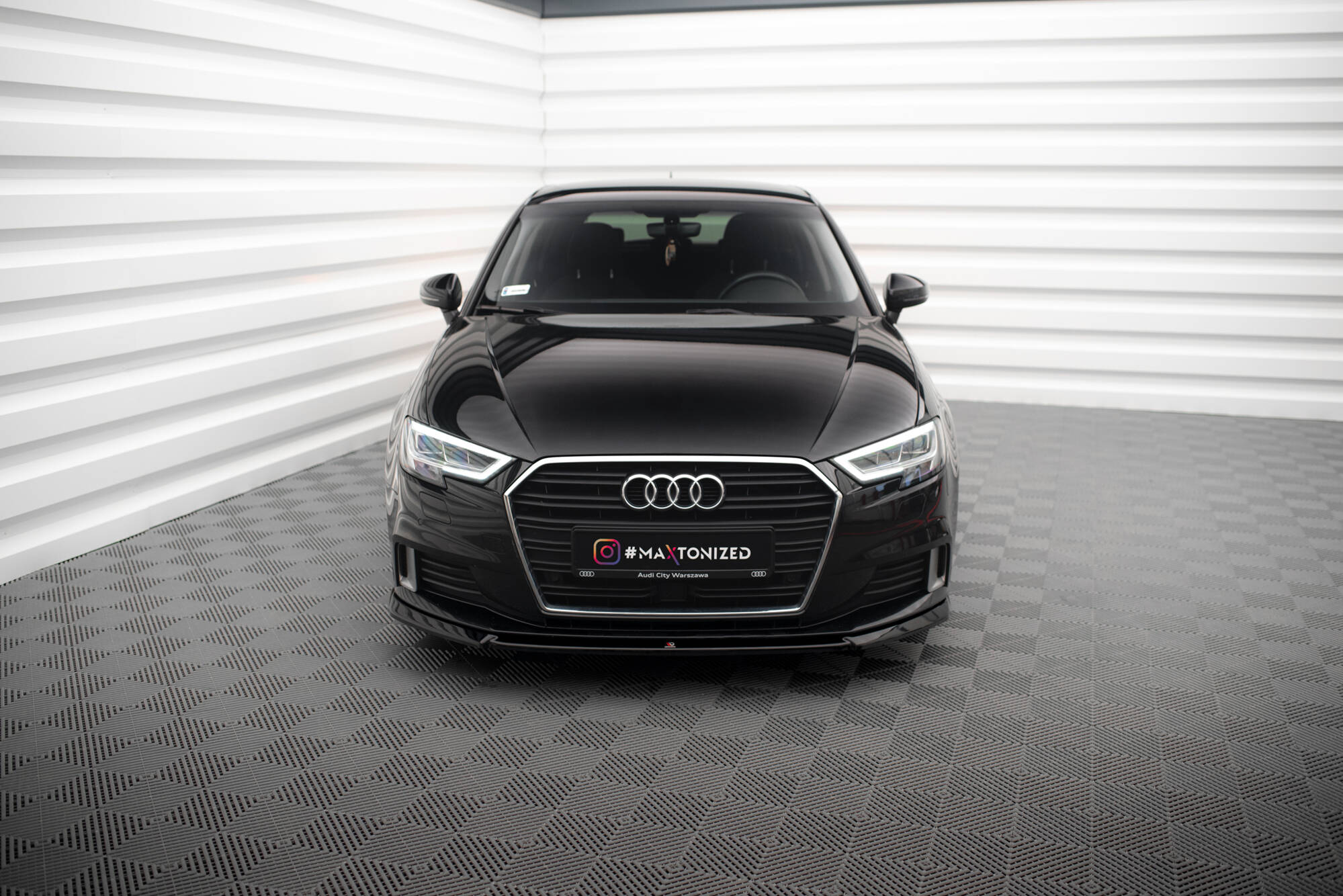 Street+ Spoilerlippe Front Ansatz V.2 passend für Audi A3 Sportback 8V FL schwarz Hochglanz