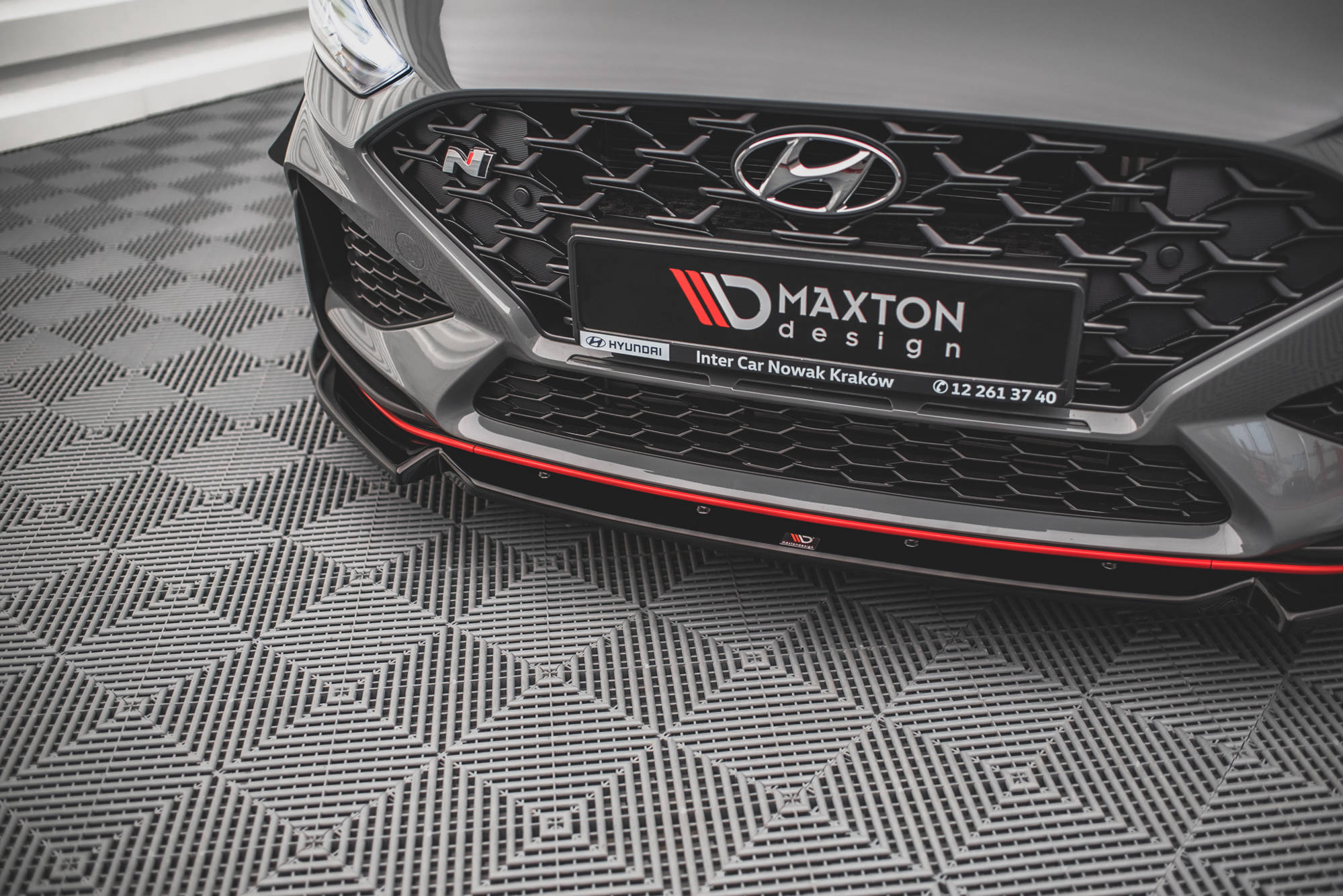 Street+ Spoilerlippe Front Ansatz V.2 passend für Hyundai I30 N / I30 N-Line Hatchback/Fastback Mk3 FL schwarz Hochglanz