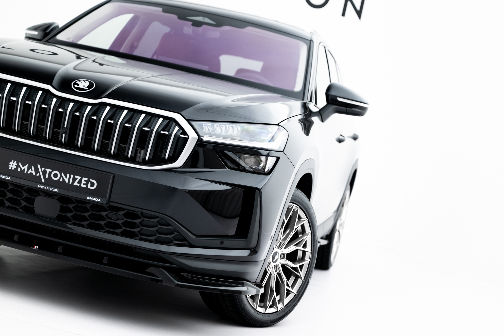 Street+ Spoilerlippe Front Ansatz passend für Skoda Kodiaq Mk2 schwarz Hochglanz